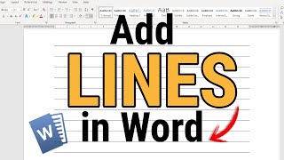 How To Add Lines In Word