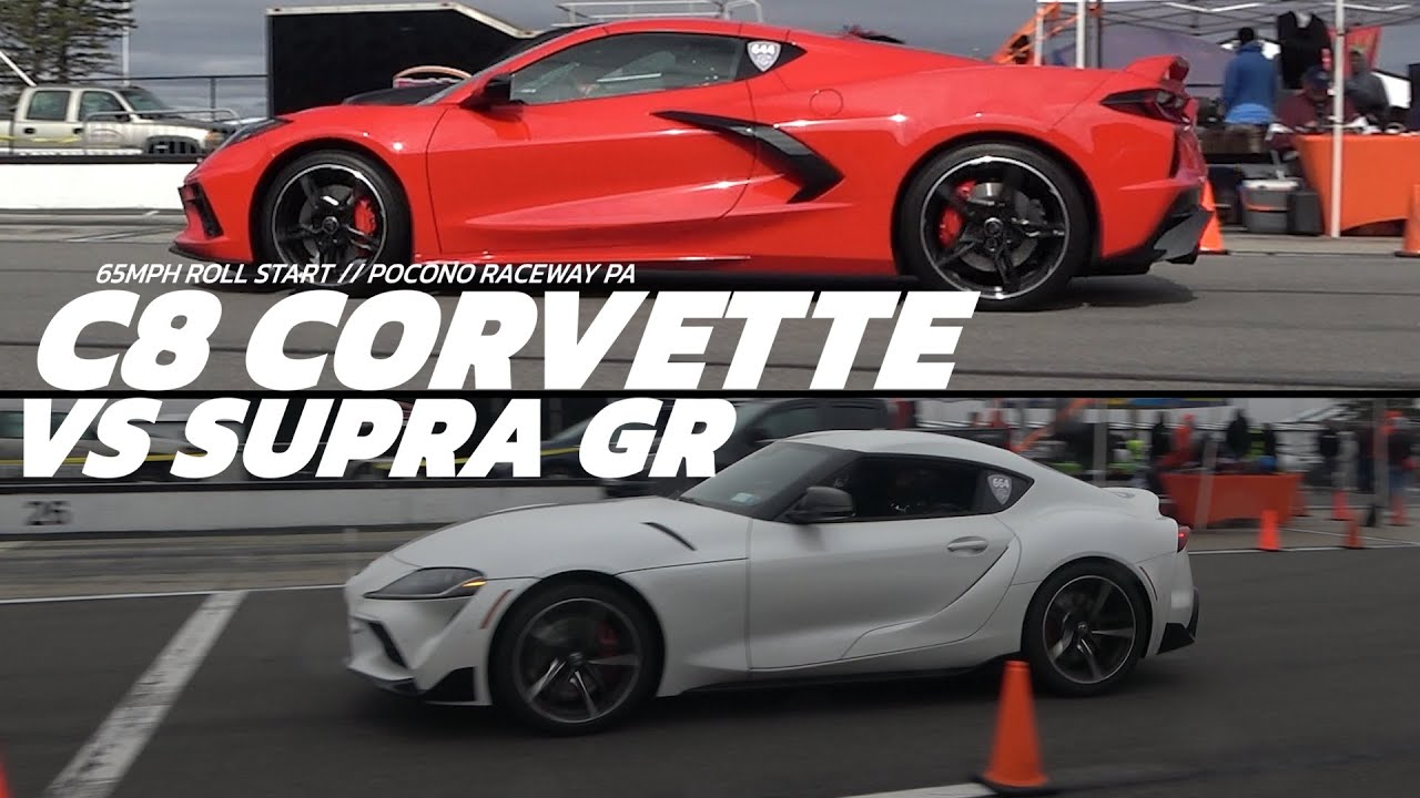 Supra Gr Vs C8 Corvette 65mph Roll Start Youtube