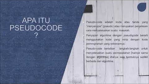 Video Pembelajaran 1 - Algoritma, Pseudocode, dan Flowchart