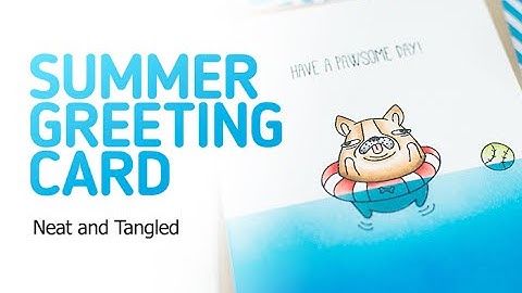 Neat and Tangled: Summer Greeting Card for Dog Lover using Copic Coloring