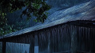 get rid of insomnia immediately | Heavy Rain Therapy in the village for Relaxation and Sound Sleep