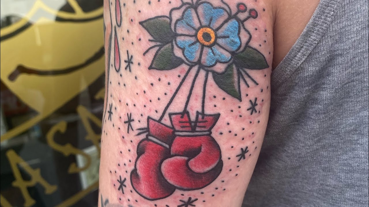 Traditional Boxing Gloves Time Lapse Tattoo YouTube