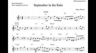 Scott Hamilton's tenor sax solo on 'September in the Rain' (Bb) Scott Hamilton's tenor sax solo on 'September in the Rain' (Bb)