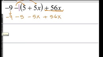 Algebra 1 simplifying expression with parentheses, variable, and negative numbers