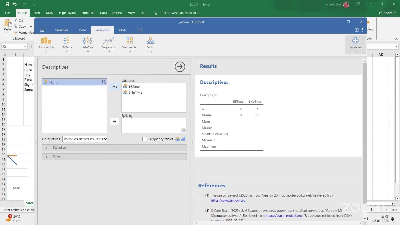 RPRIT training on descriptive statistics with Performing Arts