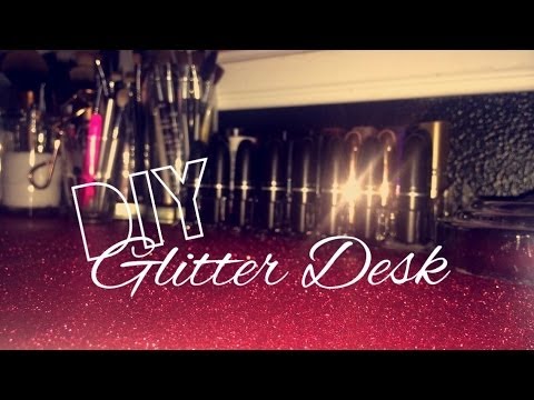 Diy Glitter Desk Youtube