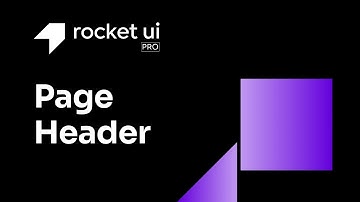 Rocket UI Pro | Page Header