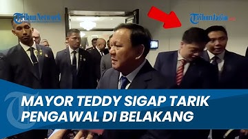 Mayor Teddy Sigap Beri Ruang Menlu Dampingi Presiden Diwawancara, Tarik Pengawal di Belakang Prabowo