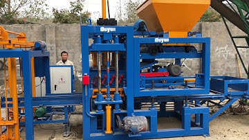 Duyue QT4-20 fully automatic concrete block machine producing beautiful curbstones