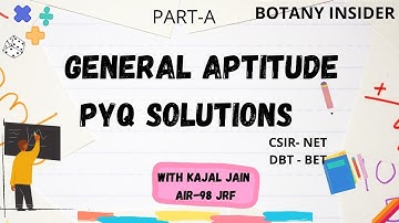 General Aptitude - PYQ solutions I Practice session I Rank Booster I CSIR-NET I DBT JRF I