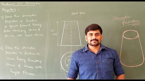 64 - Isometric projection of frustum of square pyramid and cone - Module 5- Graphics by GURUDATT.H.M