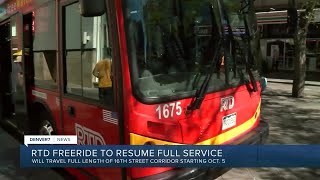 16th Street FreeRide resuming full service starting Oct. 5