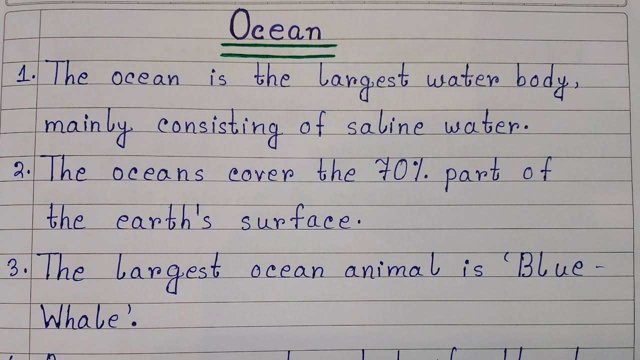 essay on ocean in english