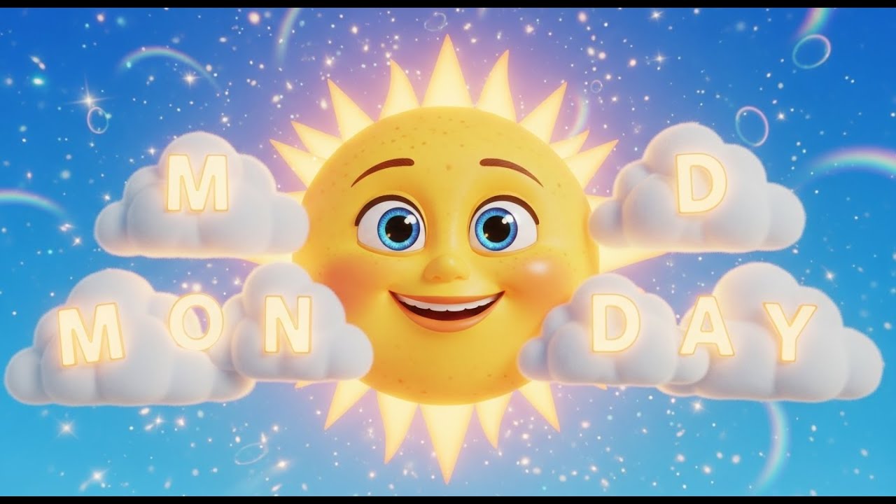 Learn Days of the Week with Smiling Sun and Clouds | Kids Song and ...