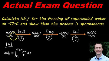 REAL EXAM PROBLEM - Calculate The Entropy Change for Freezing of Supercooled Water and Spontaneity
