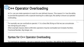 Module 3: Operator overloading part1:Binary operator overloading