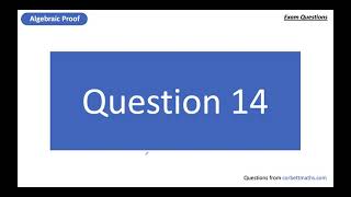 Algebraic Proof - Solutions 11 to 19