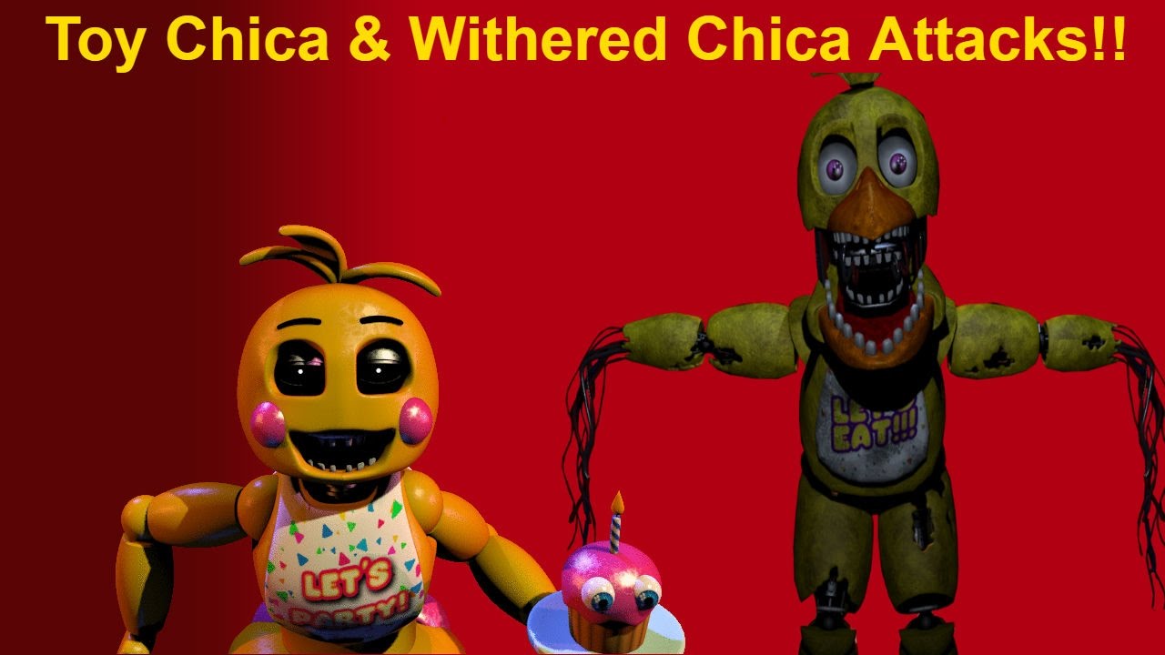 Chica Simulator 2 Toy Chica Withered Chica Attack Youtube - toy chica v2 roblox