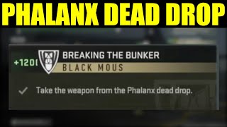 how to &quot;take the weapon from the phalax dead drop&quot; DMZ | Breaking the bunker (phalanx dead drop)