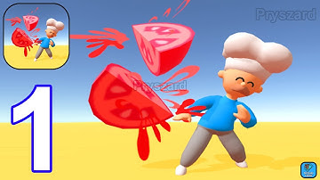 Slice Chef: Food Survivor - Gameplay Walkthrough Part 1 Tutorial Slice Knife Master Good Food Slice