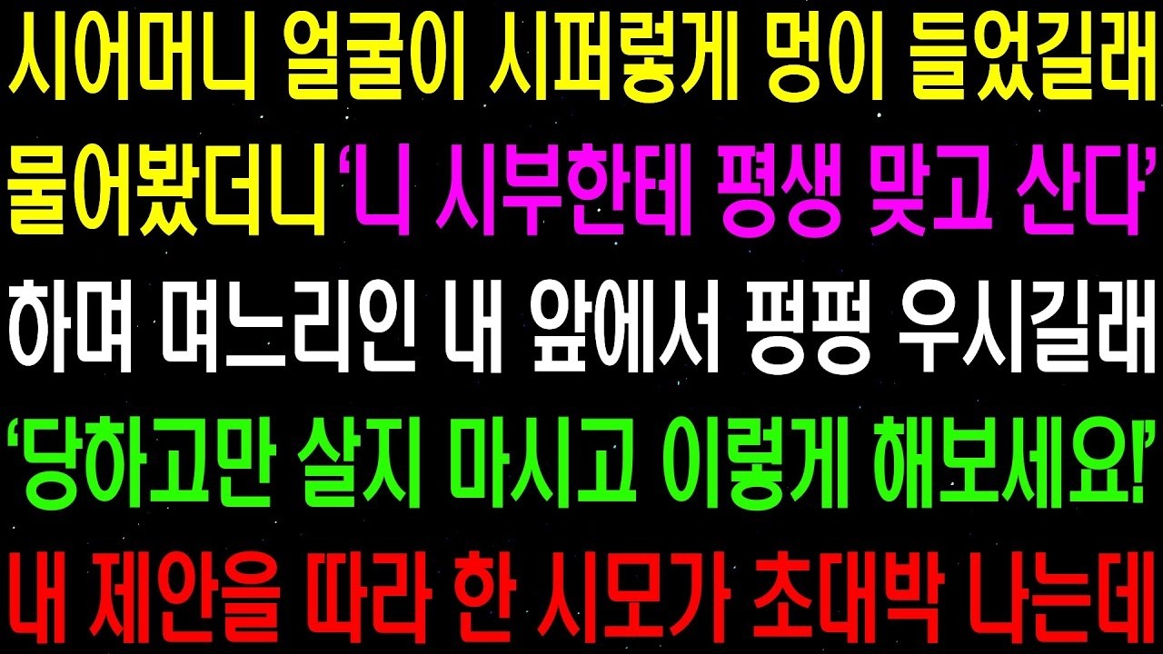 실화사연- 동창회에 나갔던 시모가 얼굴이 시퍼렇게 멍들었길래 다음 동창회 때 검사인 내가 나가 동창회를 개박살 내는데/ 라디오사연/ 썰사연/사이다사연/감동사연