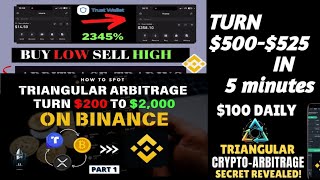 Triangular arbitrage opportunity Today|Crypto Arbitrage trading opportunity|Turn $200-$211 in 5mins