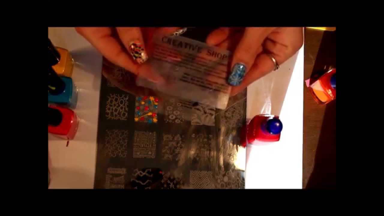 multi color nail stamping - how to video