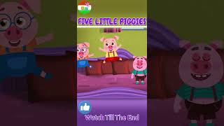 Five Little Piggies Jumping on the Bed | Nursery Rhymes #shorts