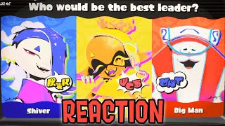 RESULTS REACTION: Shiver VS Frye VS Big Man (Splatoon 3 Splatfest #9)