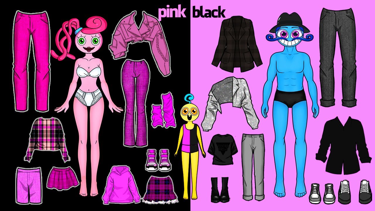 Mommy Long Legs into Black and Pink Fashion / DIYs Paper Dolls & Crafts ...
