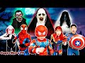 Superheros story   all superheroes escape from haunted house action real life