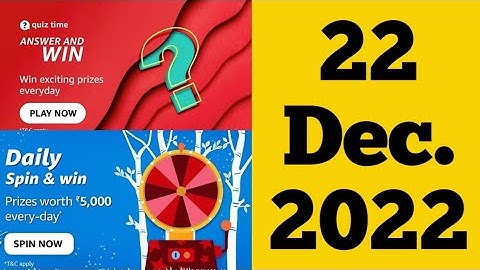 Amazon Quiz Today | Amazon Quiz Answers Today I 22 December 2022
