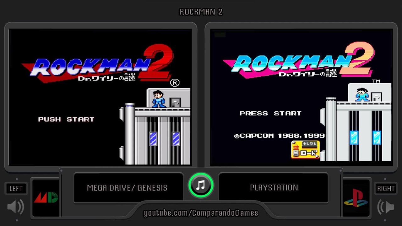 Rockman 2 (Mega Drive vs Playstation) Side by Side Comparison (Mega Man 2 Sega Genesis) - YouTube VCDECIDE