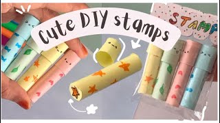 DIY stamps| cute diy stationary| how to make cute stamps| how to make cute school supplies