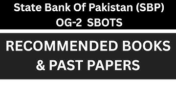 SBP OG-2 SBOTS Recommended Books and Past Papers #sbp