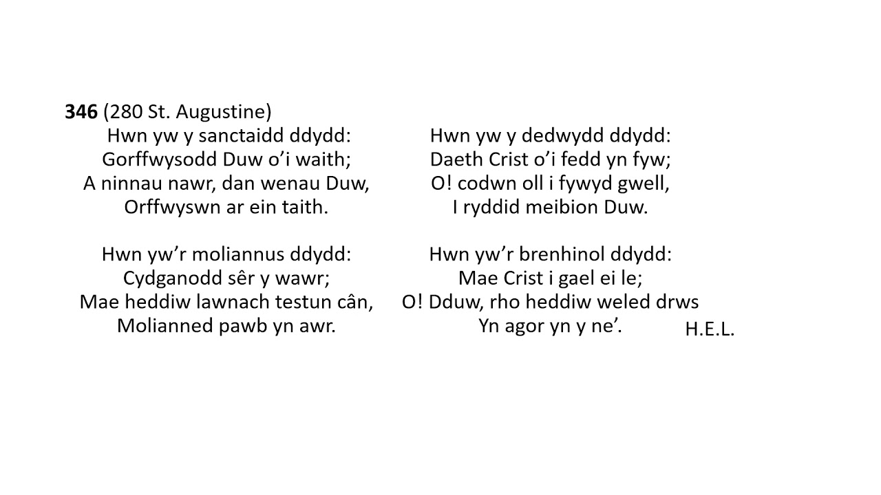 Tabernacl Resolfen (2020) Emyn 346: Hwn yw y sanctaidd ddydd