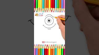 رسم سهل || مارد وشوشني||كيف ترسم كرتون شركة المرعبين المحدودة||mike wazowski || how to draw#shorts