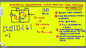 Electrical Engineering : Circuit Analysis : Mesh Current by Inspection #2