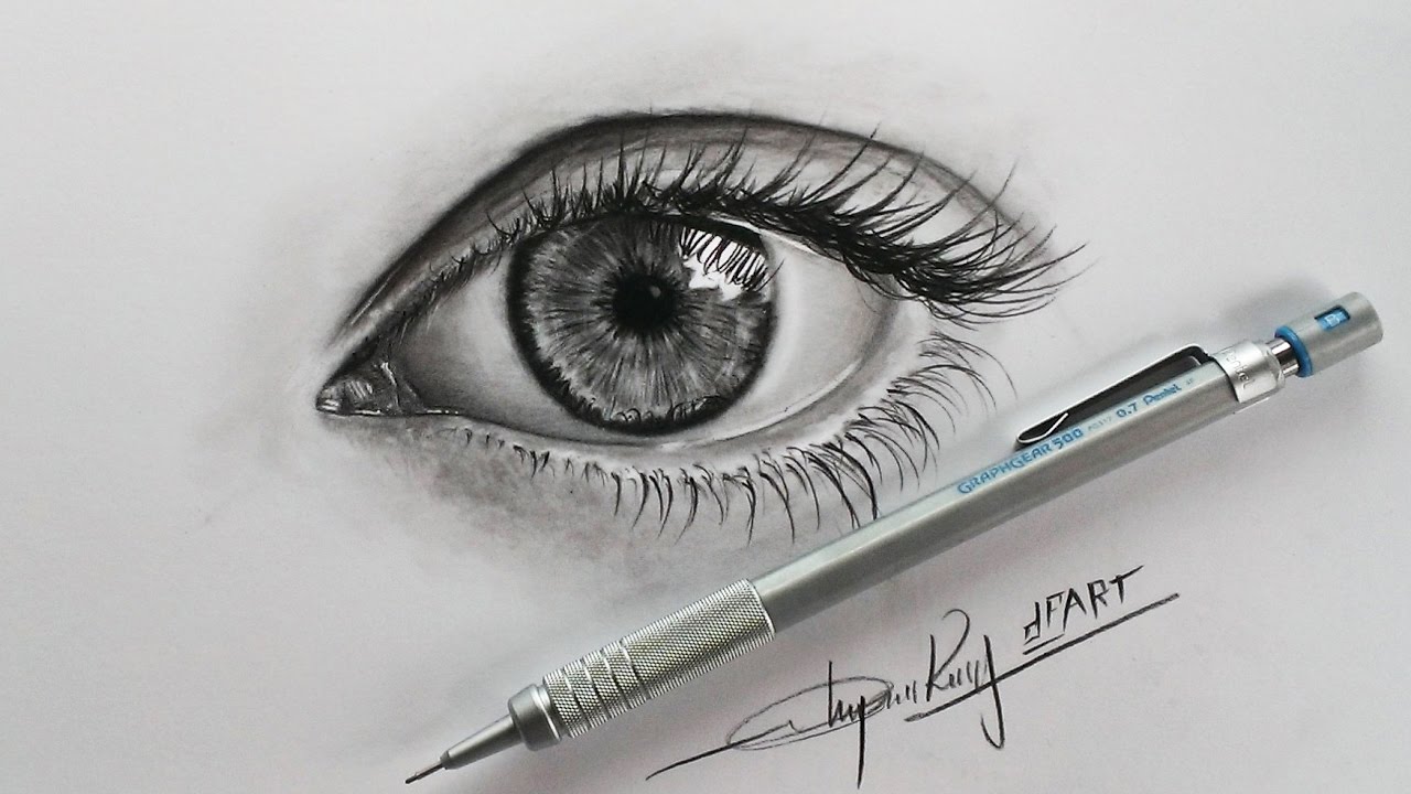 How To Draw An Eye With Pencils -Hướng Dẫn Vẽ Mắt Bằng Bút Chì - Dp Truong  - Youtube