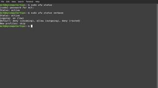 Enable and disable, check status of ufw firewall using the in terminal Linux