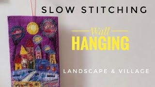 Wall Hanging craft ideas/How to make fabric crafts easy at home/#slowstitching#craftathome