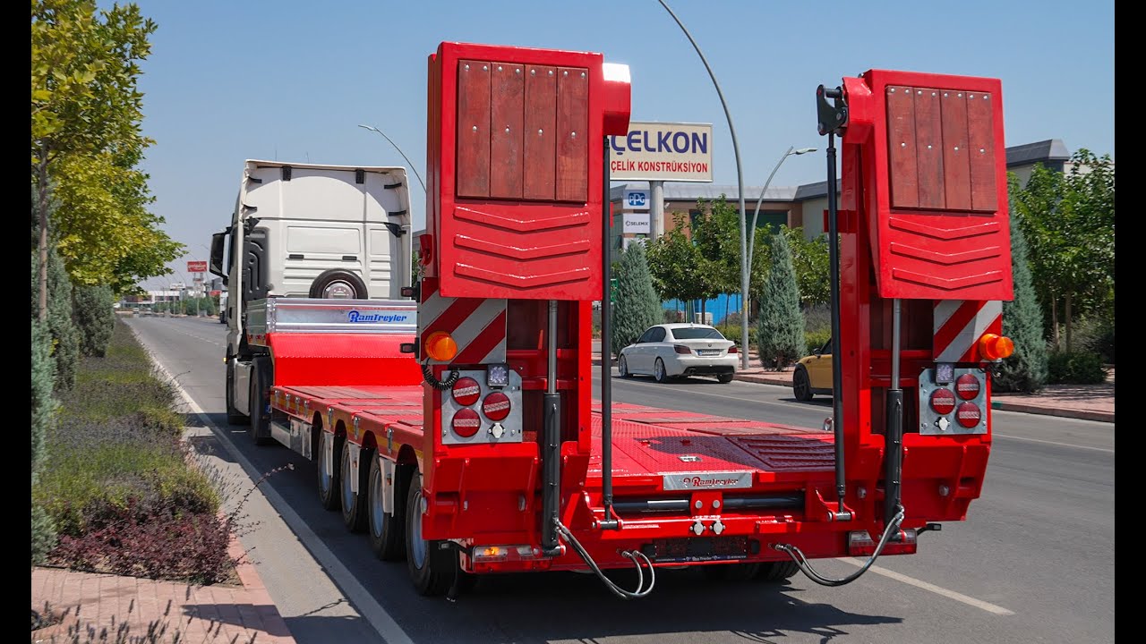 4 axle lowbed semi trailer RAM BRAND FOLDING RAMPS