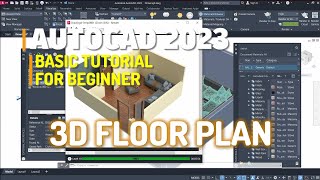 Autocad 2023 Basic 3D Floor Plan For Beginner [Complete]