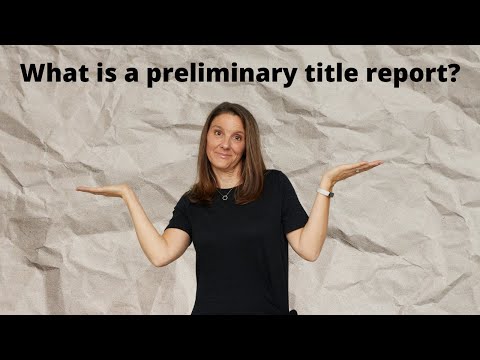 वीडियो: प्रारंभिक शीर्षक रिपोर्ट का आदेश कौन देता है?