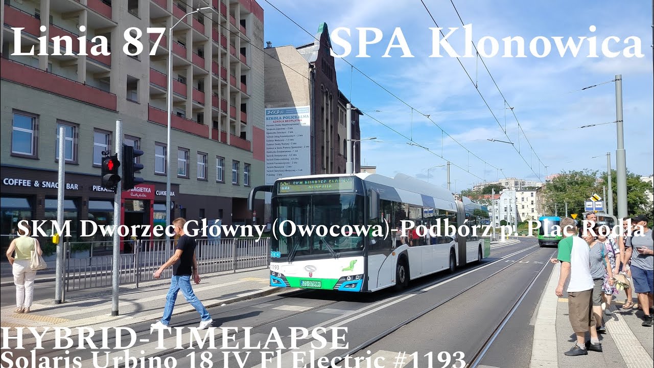 [H-TMLPS] Szczecin Linia 87 SKM Dw. Gł. (Owocowa)-Podbórz Solaris Urbino 18 IV Fl Electric 