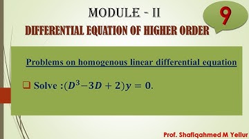 #9 || Problem#4 ||Solve : 𝑫^𝟑−𝟑𝑫+𝟐𝒚=𝟎 || 18MAT21 || Differential Equations of higher order||