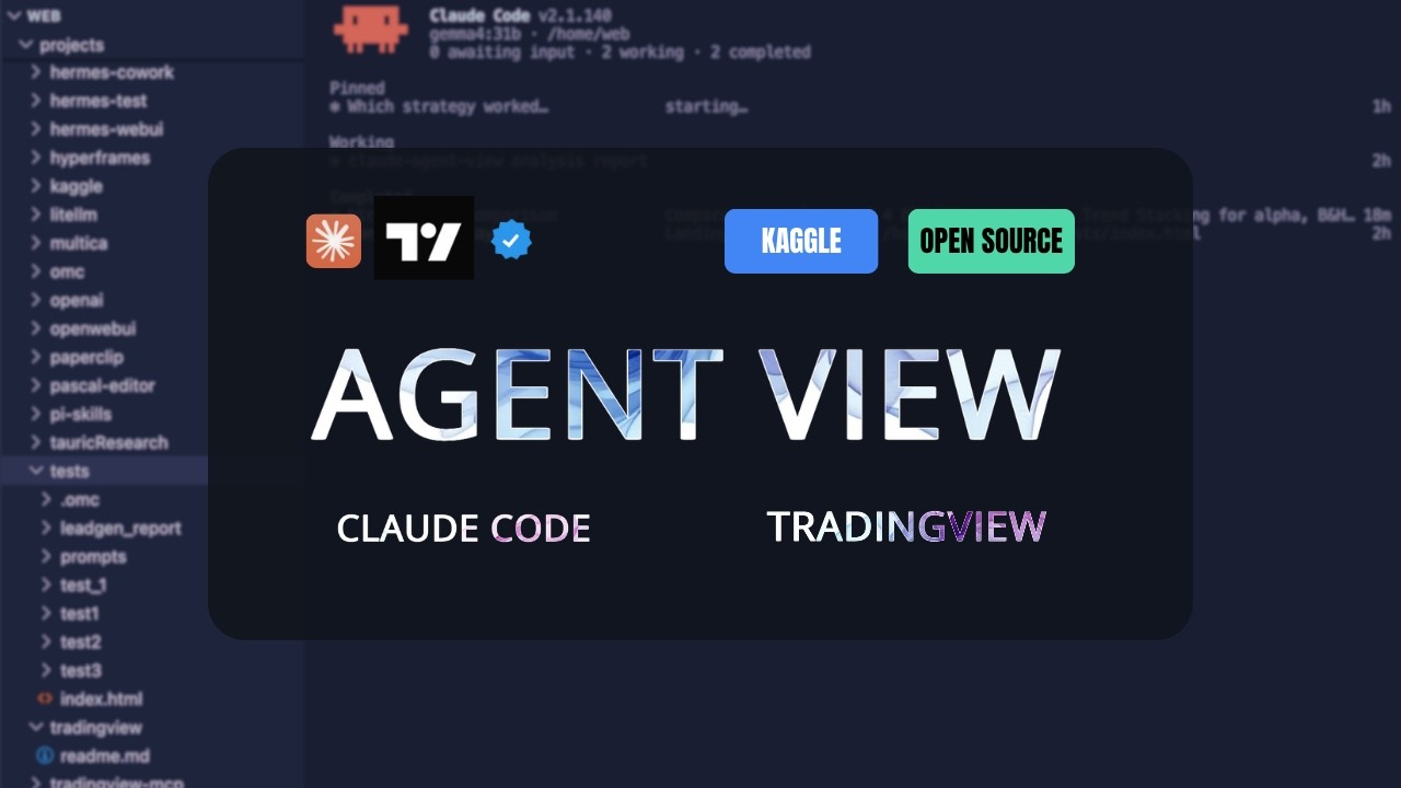 Claude Code Agent View + TradingView