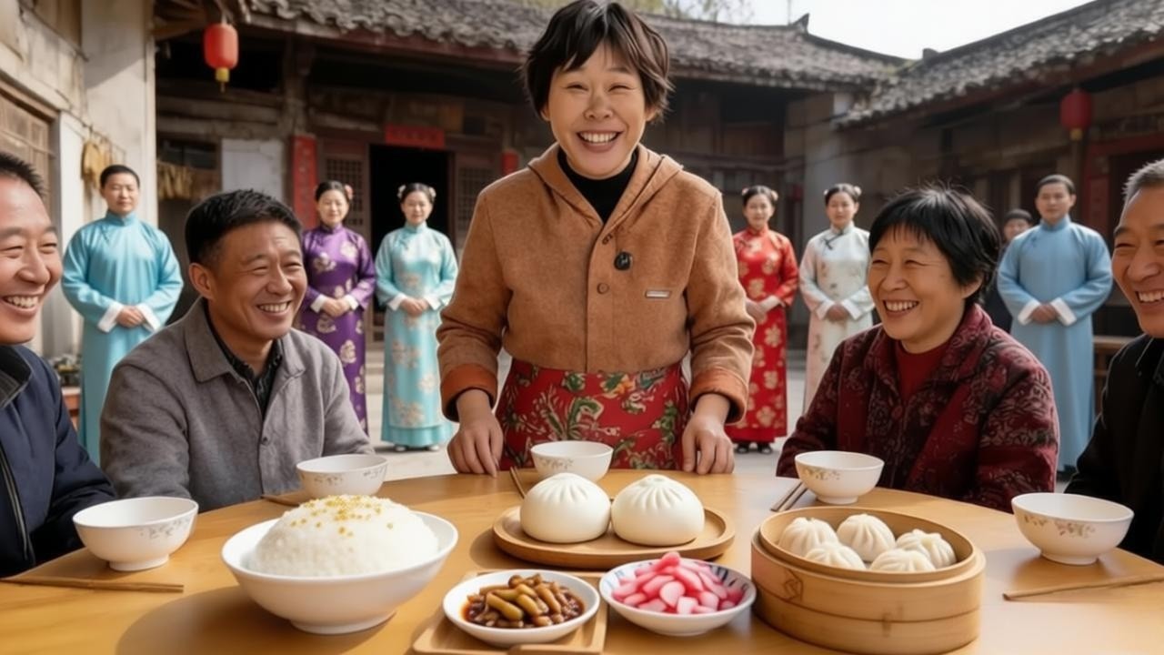 農村大席上面的甜米飯Sweet rice on top of a rural banquet#food #cooking #rurallife