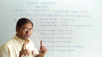 Use of participle to combine simple sentences