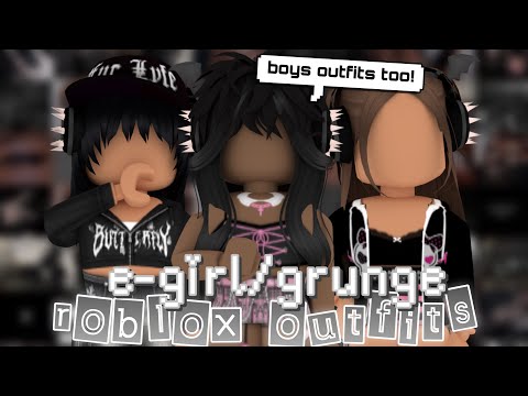 Four emo grunge roblox outfits with matching hats and accessories – Artofit